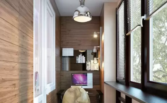 Отделка балкона ламинатом